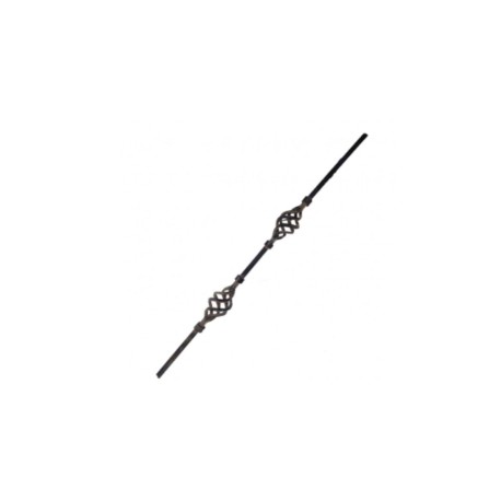 BARRA DECORADA CUAD. 1/2" C/2 CANASTAS P-1512