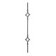 BARRA DECORADA FORJA ITALIANA 2 ROMBOS CUAD. 1/2" 1 M (GD20/2)