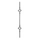BARRA DECORADA FORJA ITALIANA 2 ROMBOS CUAD. 1/2" 1 M (GD20/2)