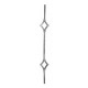 BARRA DECORADA FORJA ITALIANA 2 ROMBOS CUAD. 1/2" 1 M (GD58/2)