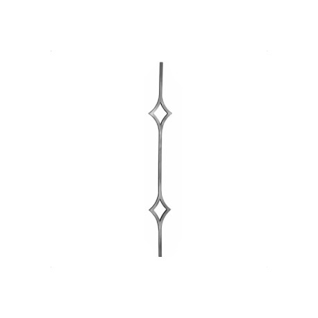 BARRA DECORADA FORJA ITALIANA 2 ROMBOS CUAD. 1/2" 1 M (GD58/2)