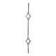 BARRA DECORADA FORJA ITALIANA 2 ROMBOS CUAD. 1/2" 1 M (GD58/2)