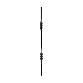 BARRA DECORADA FORJA ITALIANA CUAD. 9/16" C/2 CUELLOS FORJADOS 1 M (508/4/C)