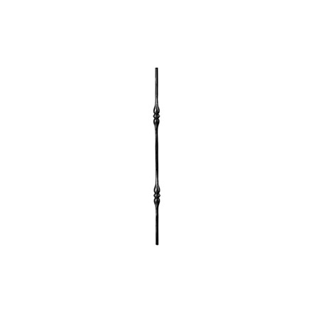 BARRA DECORADA FORJA ITALIANA CUAD. 9/16" C/2 CUELLOS FORJADOS 1 M (508/4/C)