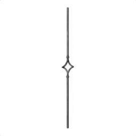 BARRA DECORADA FORJA ITALIANA ROMBO CUAD. 1/2" 1 M (GD20/1)