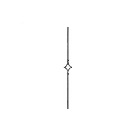 BARRA DECORADA FORJA ITALIANA ROMBO CUAD. 1/2" 1 M (GD20/1)