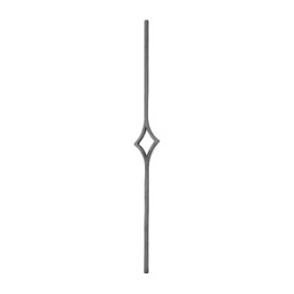 BARRA DECORADA FORJA ITALIANA ROMBO CUAD. 1/2" 1 M (GD58/3)
