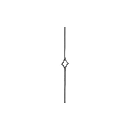 BARRA DECORADA FORJA ITALIANA ROMBO CUAD. 1/2" 1 M (GD58/3)