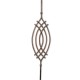 BARROTE C/GRAPA ORNAMENTAL FORJA ITALIANA CAL 12 1M X 20 CM (GD20/4)