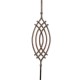 BARROTE C/GRAPA ORNAMENTAL FORJA ITALIANA CAL 12 1M X 20 CM (GD20/4)