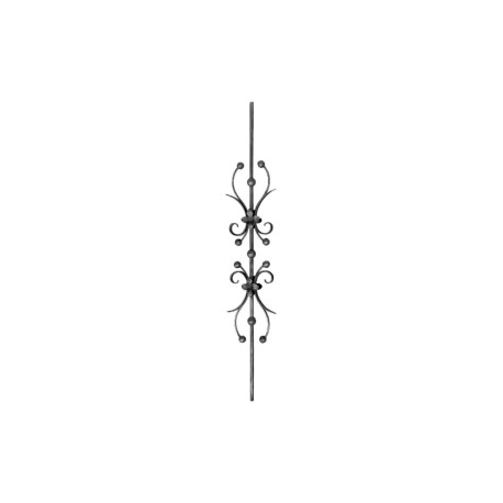 PANEL VERTICAL C/ESFERAS Y FLORES ORNAMENTAL FORJA ITALIANA 1 M (1060/4)