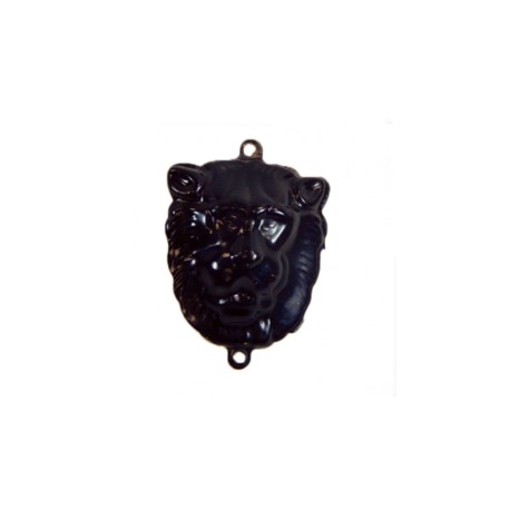 FIGURA LAMINADA CABEZA DE LEON, ACABADO LATONADO