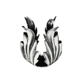 HOJA DE CHAPA TULIPAN ORNAMENTAL FORJA ITALIANA DELGADA (140/5)