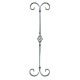 PANTALLA ORNAMENTAL FORJA ITALIANA CUAD. 1/2" 21 CM ANCHO X 79 CM ALTO (463/1)