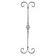 PANTALLA ORNAMENTAL FORJA ITALIANA CUAD. 1/2" 21 CM ANCHO X 79 CM ALTO (463/1)